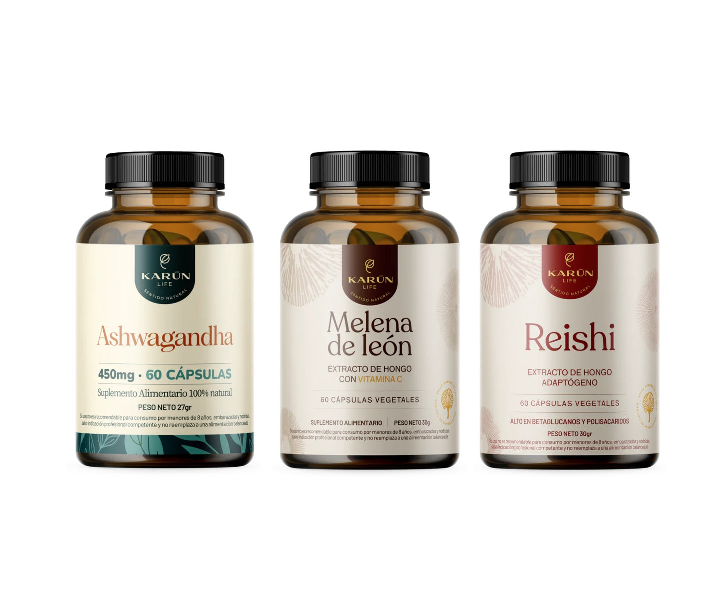🌿 Pack Equilibrio Total – Ashwagandha + Melena de Leon + Reishi 🧠