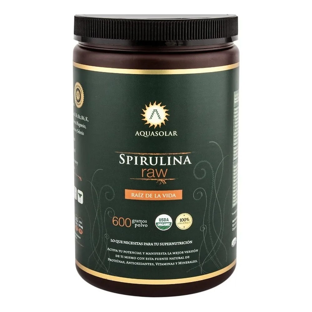 Spirulina RAW Organica Aq Polvo 600 Grs