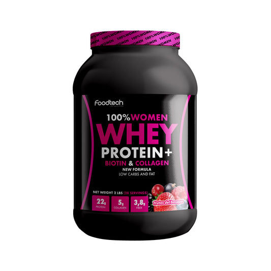 100% Women Whey Protein + Biotina + Colágeno + Fibra