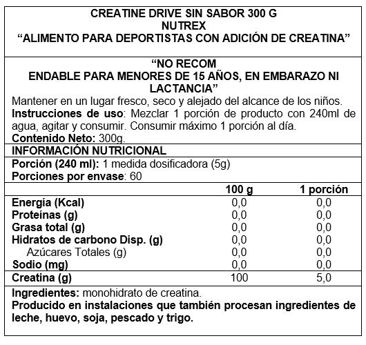 Creatina Drive 300 g - Nutrex