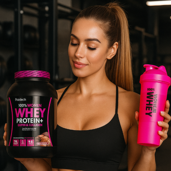 Pack Woman Power | 100% Women Whey Protein (con Biotina, Colágeno & Fibra) + Creatina Monohidratada 300 grs + Shaker de REGALO
