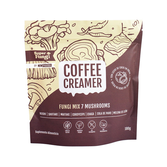 Coffee Creamer Mix de 7 Hongos con Leche de Coco + Batidor de REGALO!