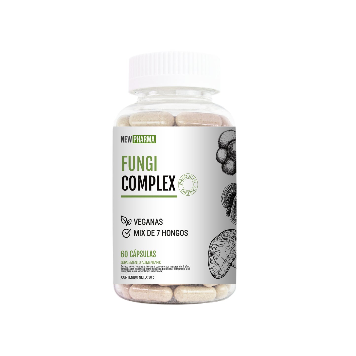 Fungi Complex Mix 7 Hongos - 60 Capsulas - Veganas