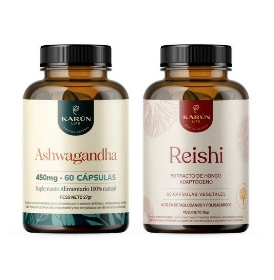 Pack No Más Estrés - Reishi + Ashwagandga - Reduce Ansiedad y Mejora el Ánimo