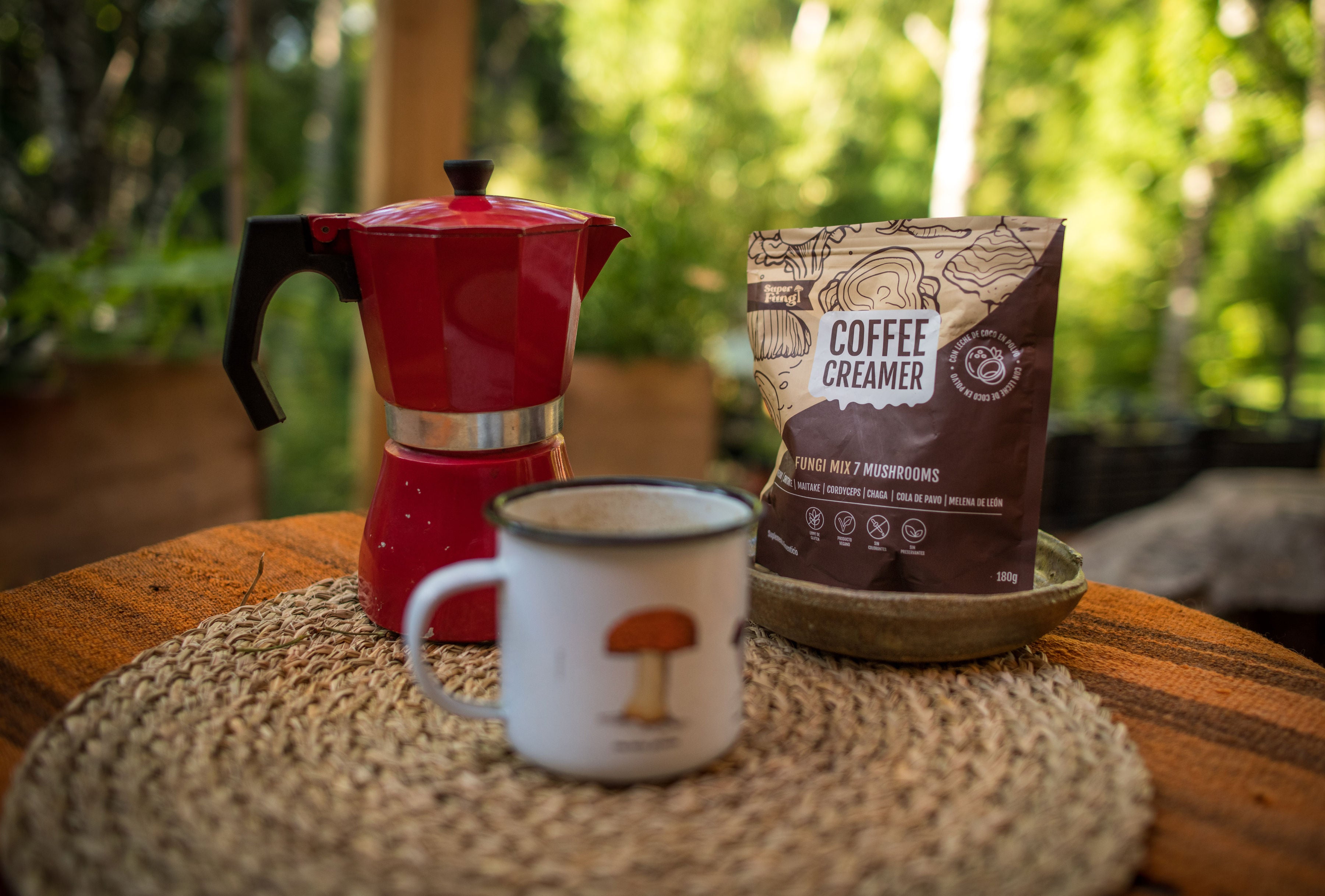 Coffee Creamer Mix de 7 Hongos con Leche de Coco + Batidor de REGALO!