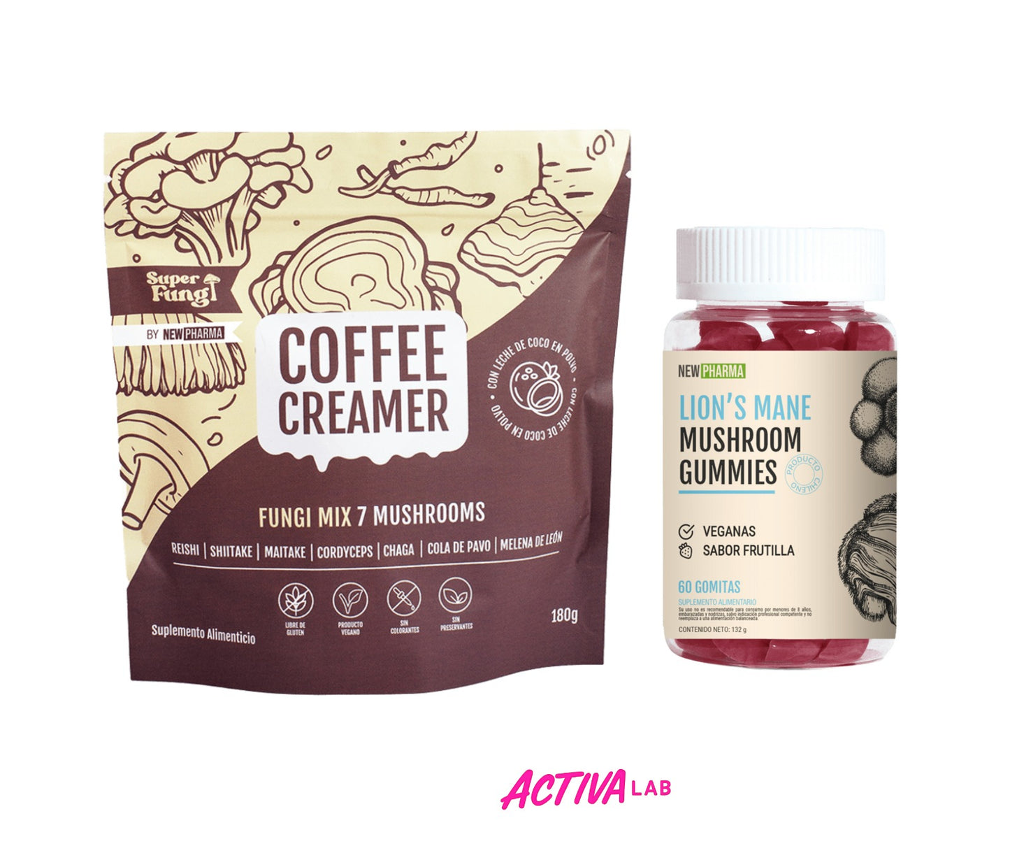 Pack Fungi Mix - Gomitas de Melena de Leon + Coffee Creamer (Mix de 7 Hongos)