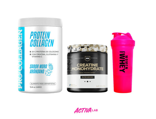 Pack Recuperacion Muscular Total - Protein Collagen + Creatina + Shaker de Regalo!