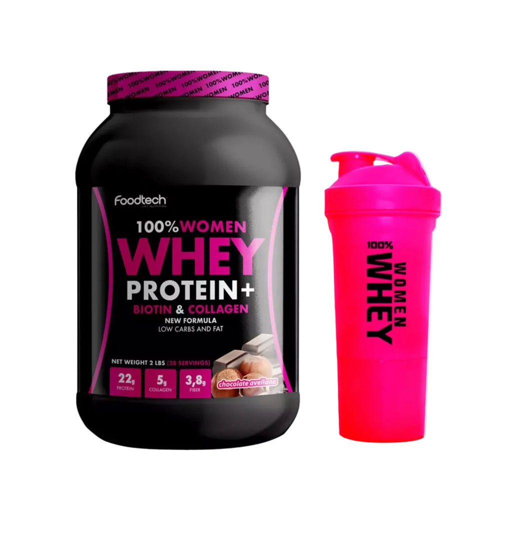 100% Women Whey Protein (con Biotina, Colágeno & Fibra) + Shaker de REGALO