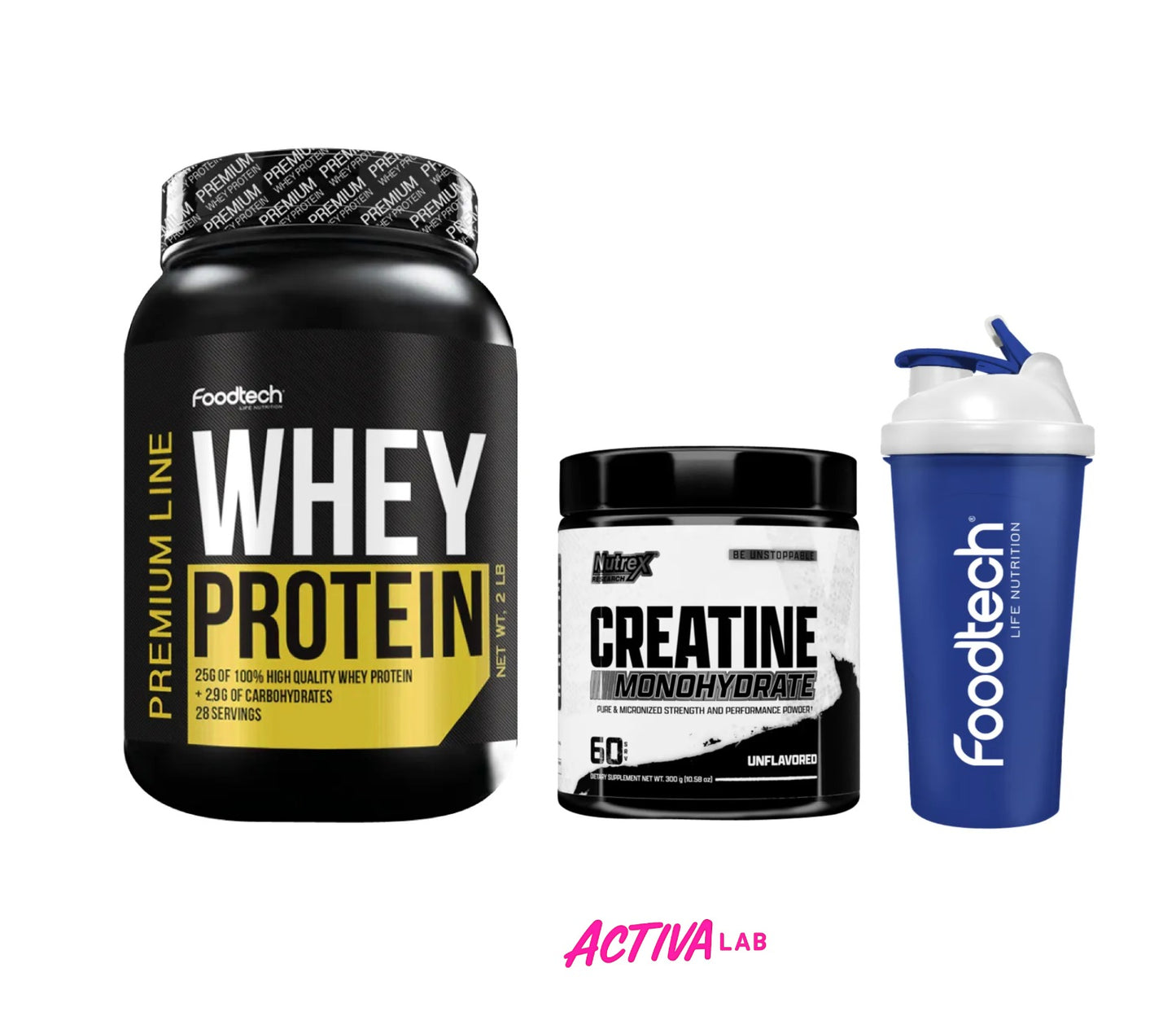 Pack Deportivo Whey Protein + Creatina + Shaker de Regalo!
