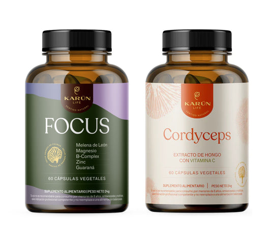 Pack Energía Natural - Focus (Melena De León con Guaraná) + Cordyceps