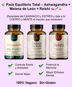 Triple Pack Equilibrio Total: Ashwagandha + Melena de León + Reishi – foto 2