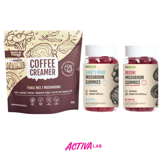 🌟 Pack Triple Coffee Creamer + Gomitas Funcionales de Melena de León y Reishi + Batidor de Regalo 🍄☕