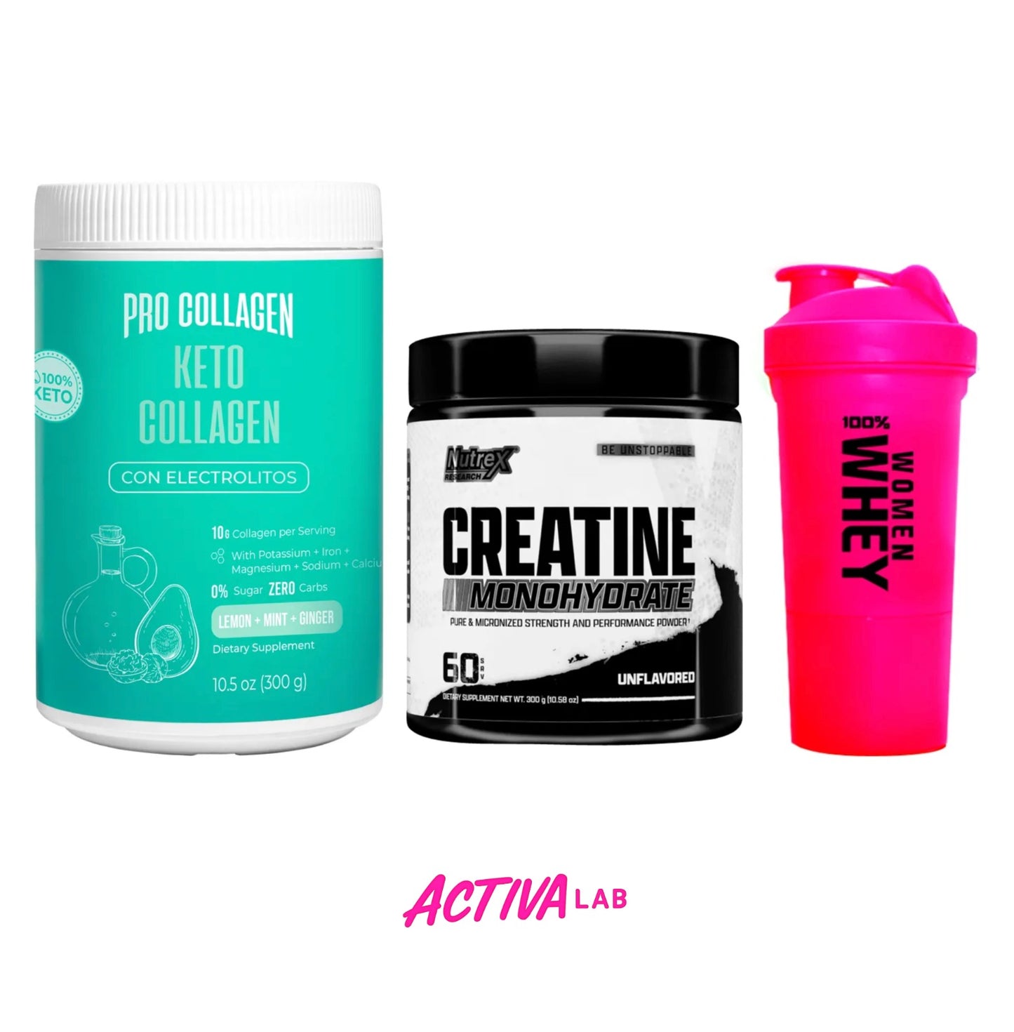 Pack Keto Colágeno + Creatina + Shaker de REGALO