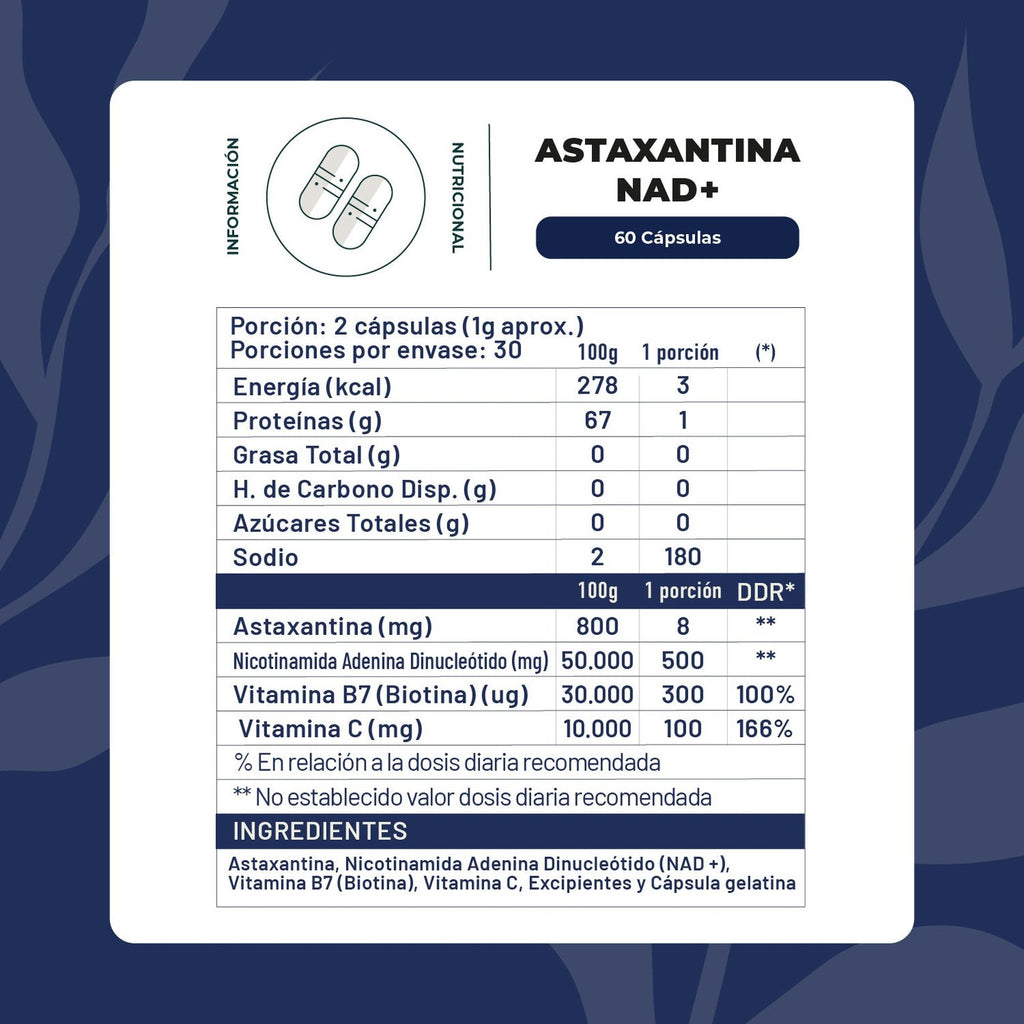 Astaxantina + NAD+ · 60 cápsulas