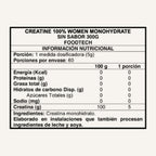 Creatina 100% Women Foodtech 300 g · 60 porciones
