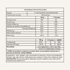 Información nutricional creatina en gomitas Foodtech