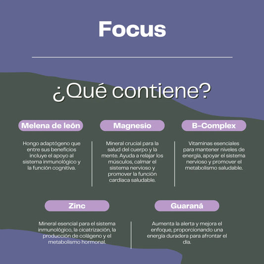 Focus con Melena de León - Suplemento Natural para la Mente y el Cuerpo