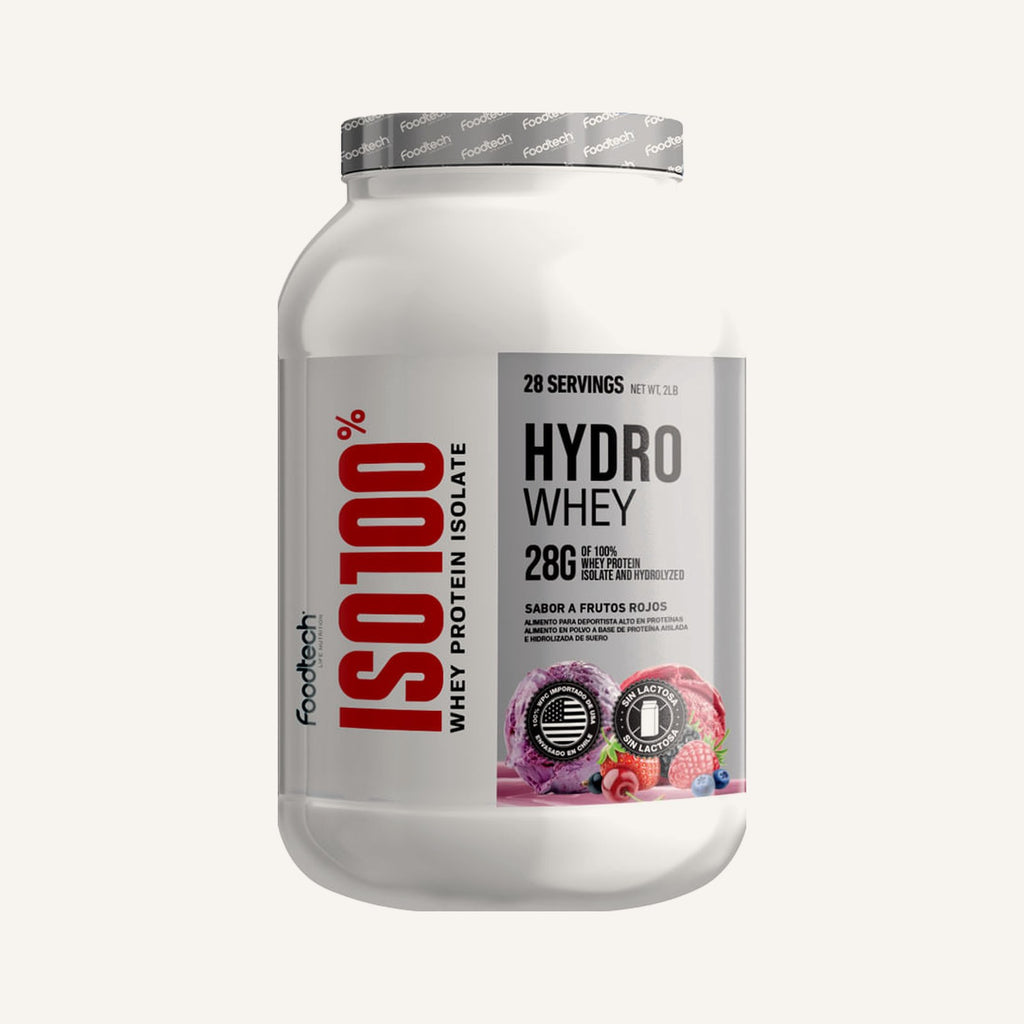ISO100% Hydro Whey Isolate Foodtech 907 g sabor frutos del bosque