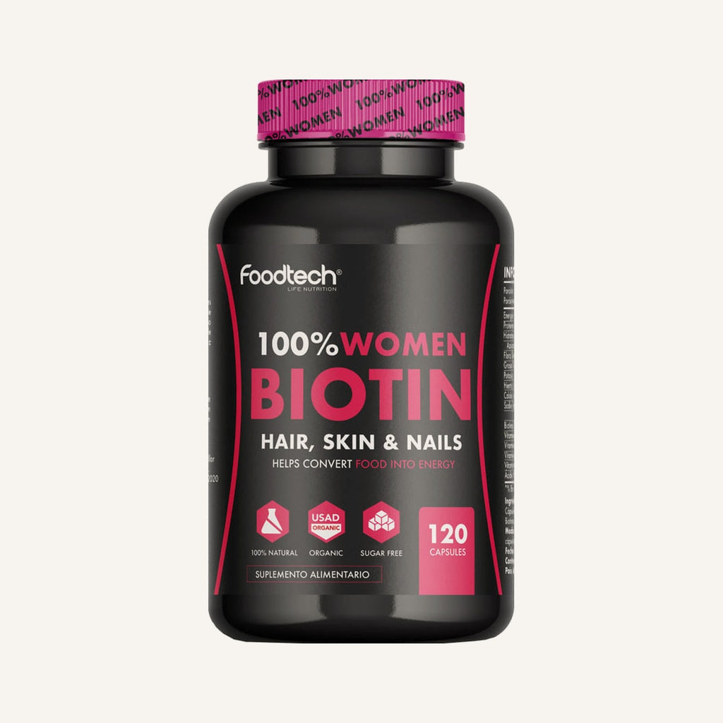100% Women Biotin Foodtech · 120 cápsulas