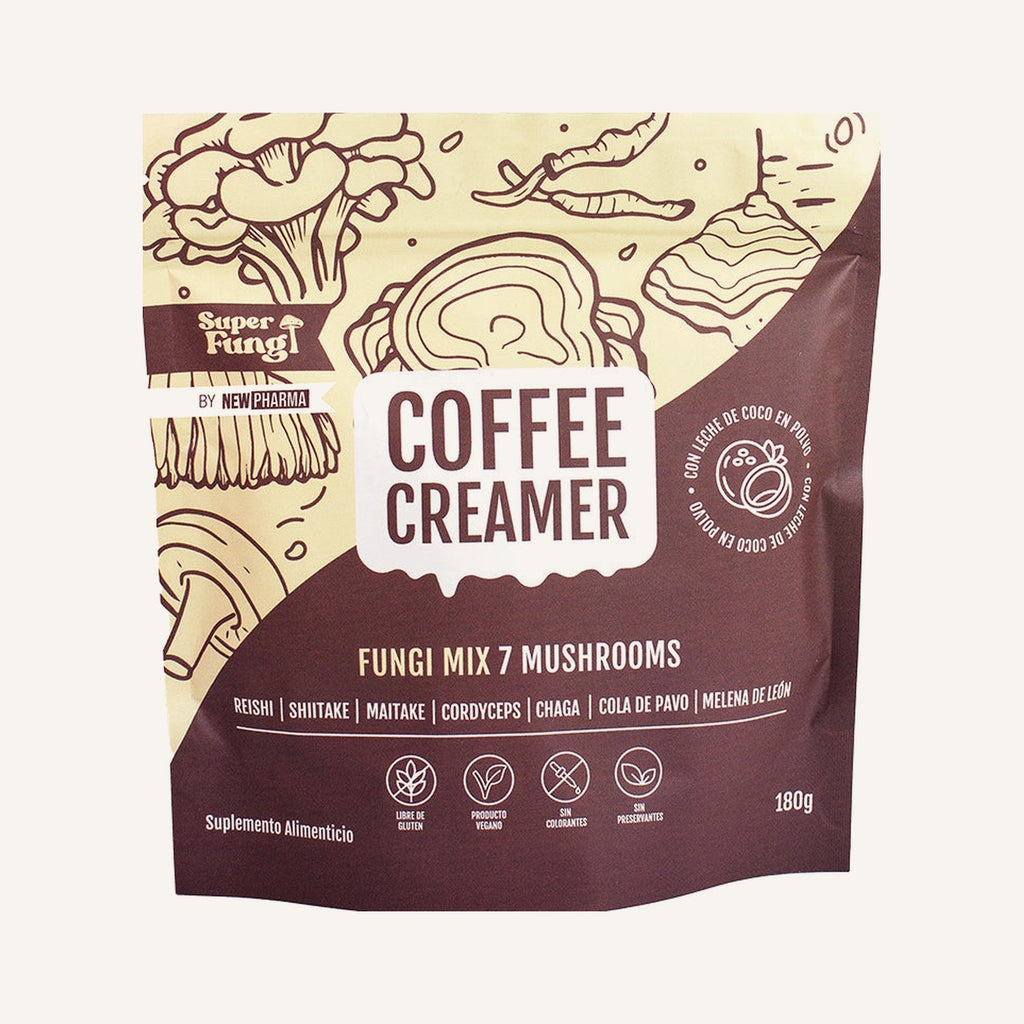 Coffee Creamer de 7 hongos con leche de coco + batidor de regalo