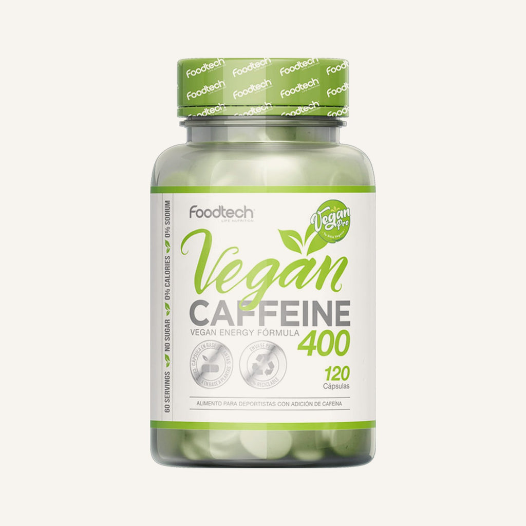 Vegan Caffeine 400 Foodtech · 120 cápsulas