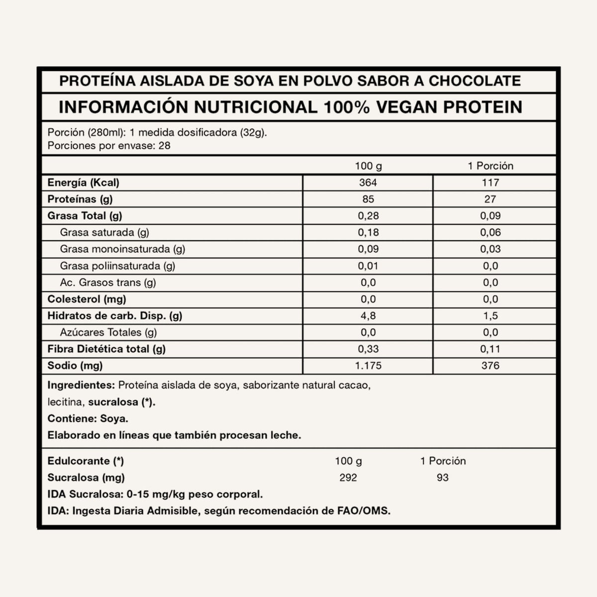 Vegan Protein Foodtech 907 g · Proteína de soya