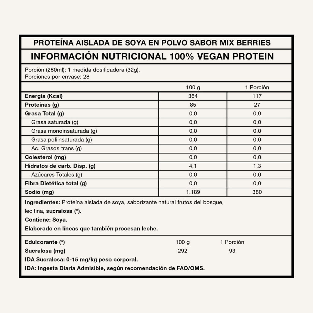Vegan Protein Foodtech 907 g · Proteína de soya