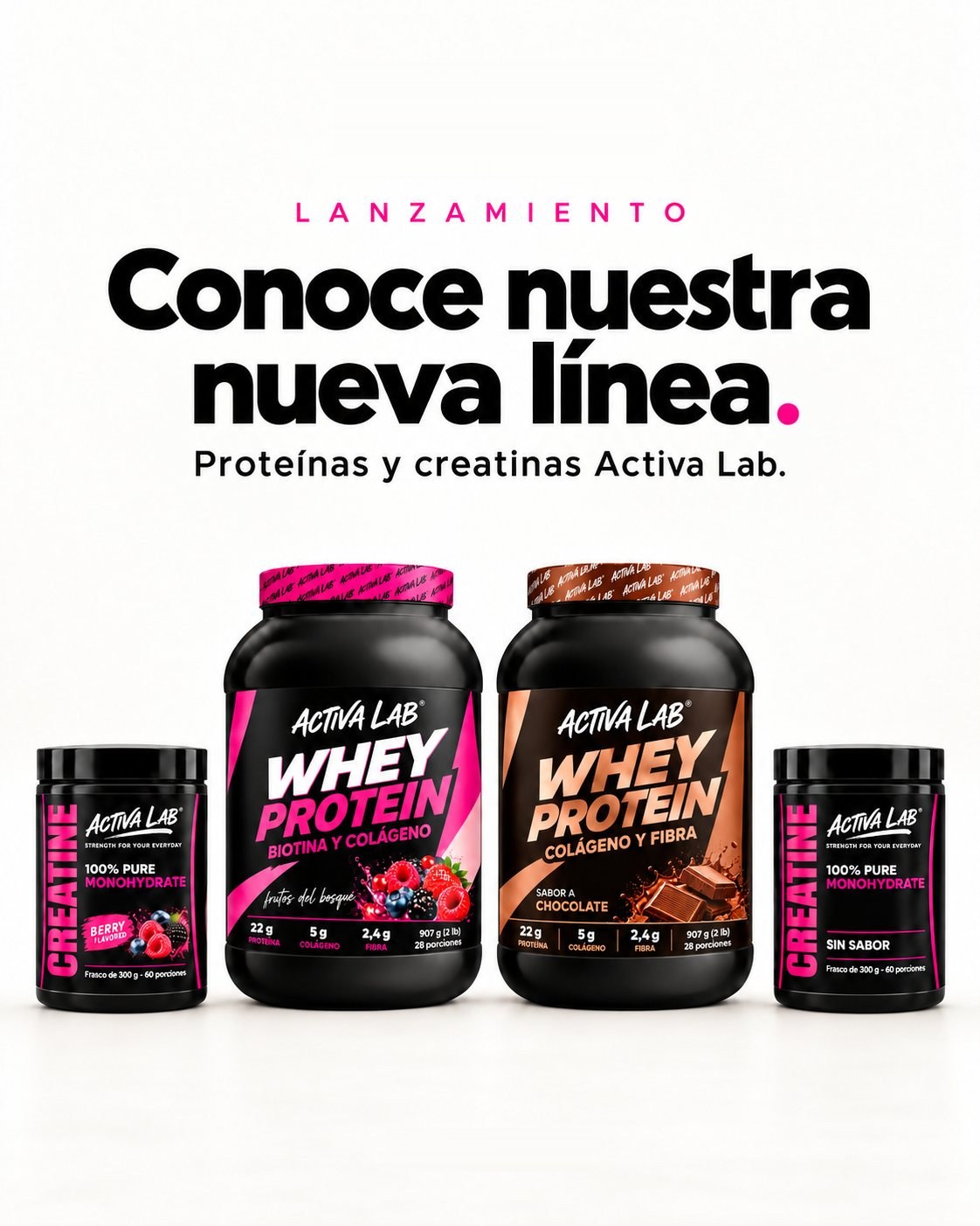 Lanzamiento ActivaLab: conoce nuestra nueva línea de Whey Protein y Creatina