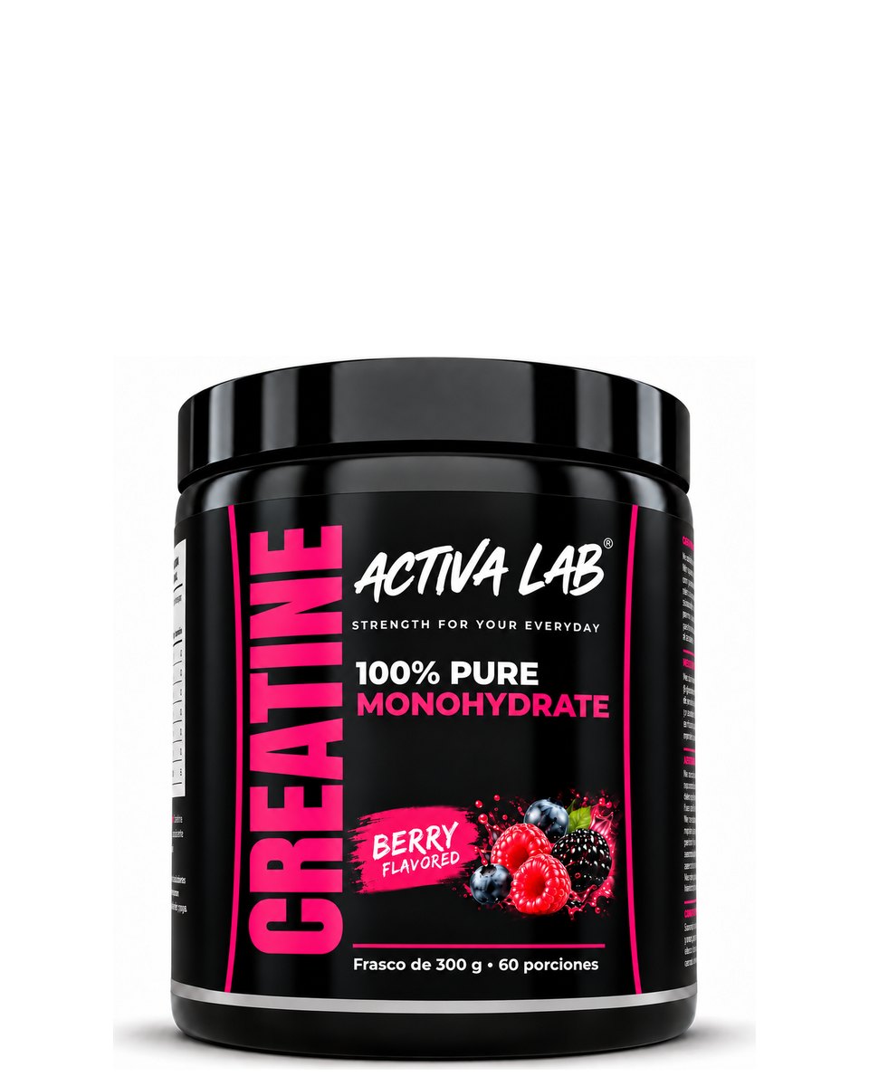 Creatina monohidratada ActivaLab sabor Berry, frasco de 300 g