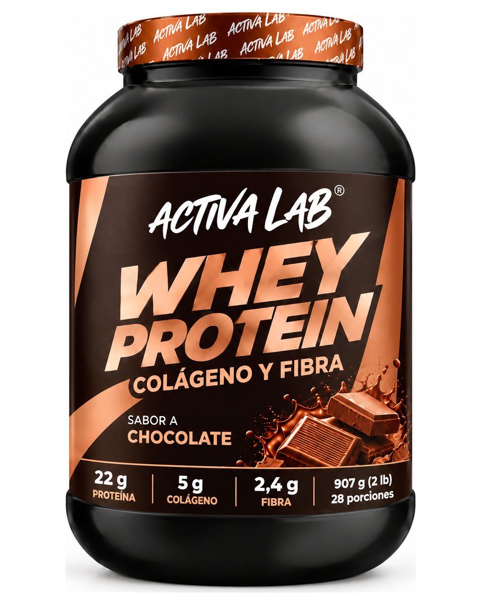 Whey Protein ActivaLab sabor chocolate, con colágeno y fibra